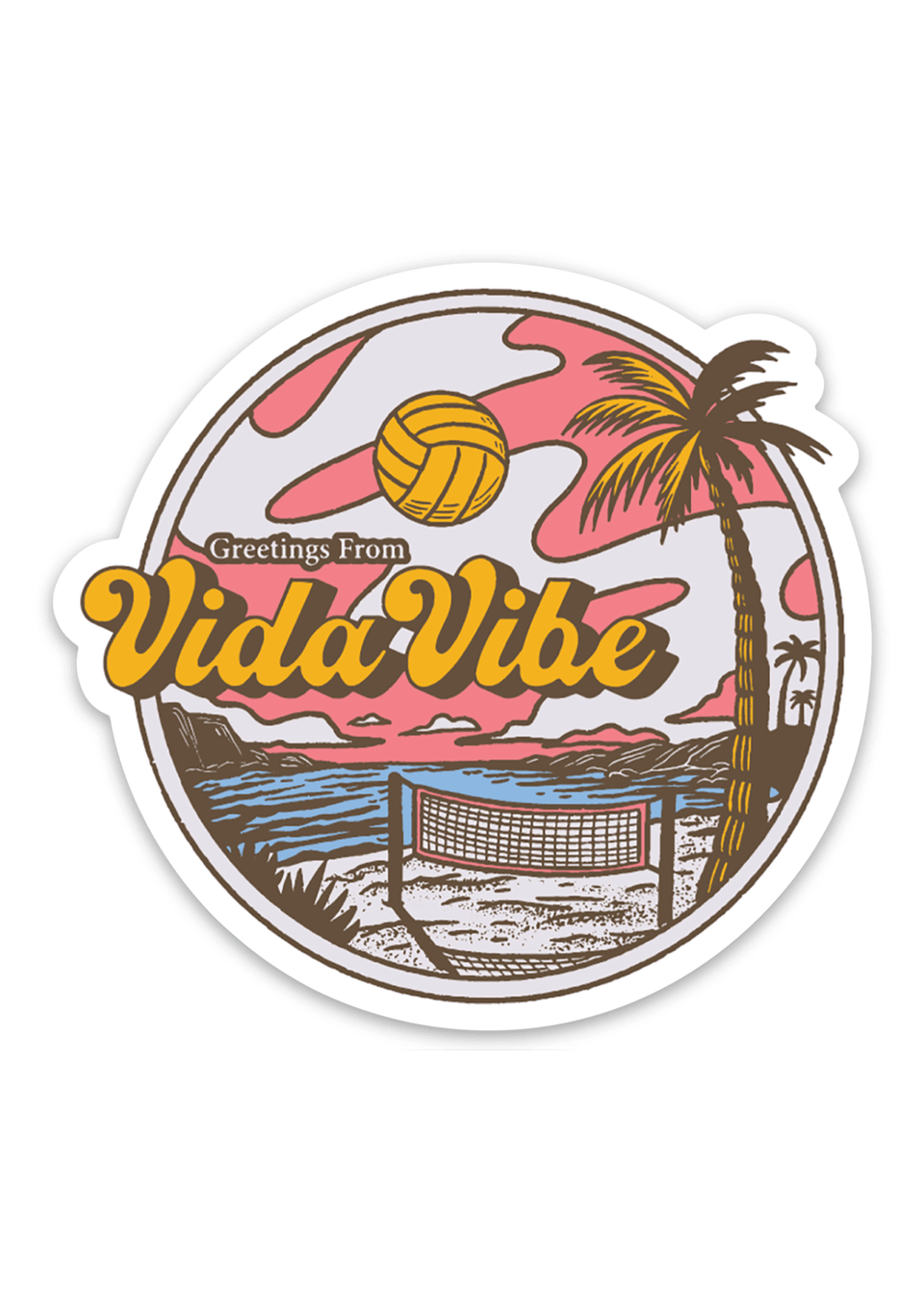 Greetings From VidaVibe Volleyball Sticker
